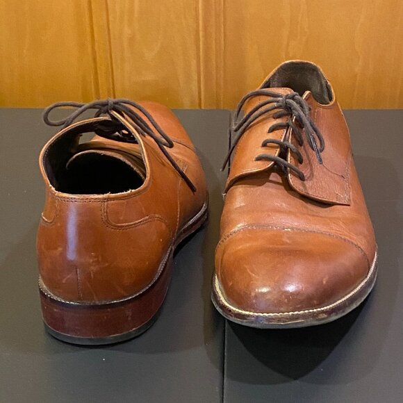 Cap Toe Derby Dress Shoes in British Tan - Picture 4 of 6